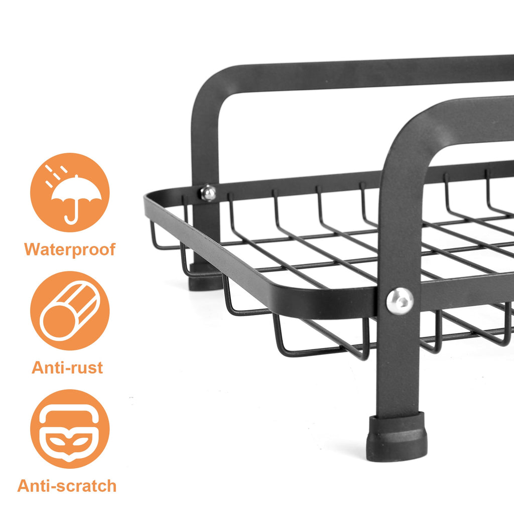 1Pc  2-Tier Dish Drying Rack For Kitchen Counter Space Saving Rustproof Dish Rack With Drainboard Detachable Kitchen Drainer Organizer Set With Utensil Holder Bowl Rack Dish Rack Chopping Board Rack